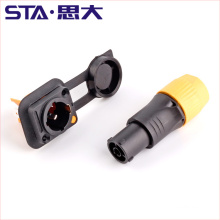 IP65 Plastic 3 pin screw terminals Locking female power in cable connector NAC3FX-W